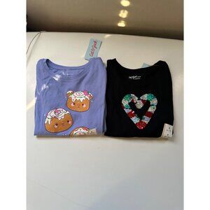 Cat & Jack Girl long sleeve graphic set of 2 size S (6-7) NWT